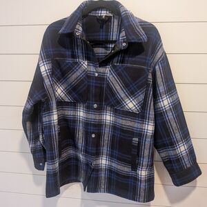 H&M Blue Plaid Jacket